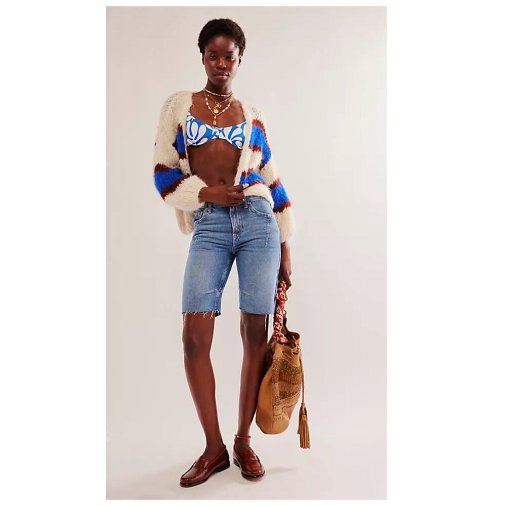NWT Free People Ghost Town Long Denim Short Size 29